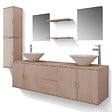 VIDAXL - vidaXL Meuble de salle de bain 11 pcs avec lavabo et robinet Beige - vignette