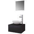 VIDAXL - vidaXL Meuble de salle de bain 4 pcs avec lavabo et robinet Noir - vignette