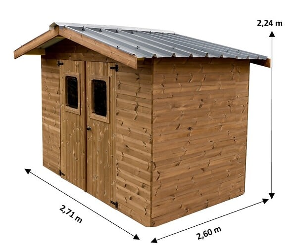 HABRITA - Abri de jardin - Bois - 19mm - 4.46m2 - large