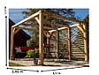 HABRITA - Auvent Veneto en douglas massif - 10.57m² - L.339xP.312cm - vignette