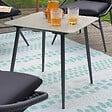 OVIALA - Petite table basse de jardin en acier gris - Costa Rica - vignette