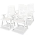 VIDAXL - vidaXL Chaises inclinables de jardin lot de 4 Plastique Blanc - vignette