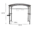 HABRITA - Carport barbecue acier - Gris anthracite - L.250xP.135xH.224 - vignette