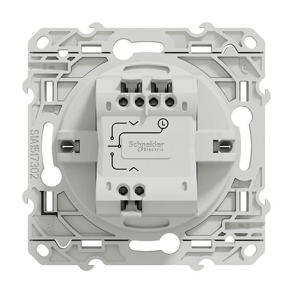 SCHNEIDER ELECTRIC - Interrupteur volet roulant 3 boutons Odace - Aluminium - 6A - large