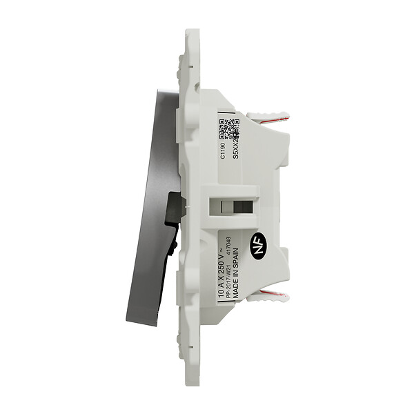 SCHNEIDER ELECTRIC - Double va-et-vient Aluminium Odace Argent 10A - large