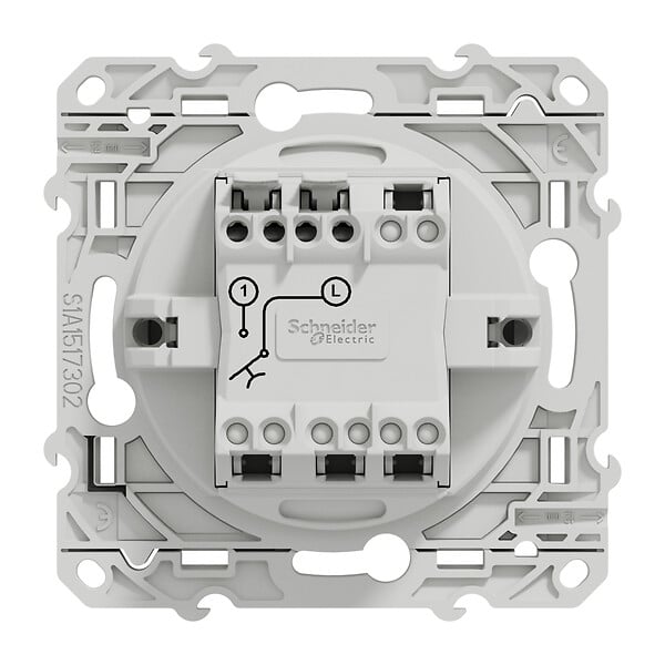 SCHNEIDER ELECTRIC - Odace, Bouton poussoir Aluminium, 10 A, à vis - large