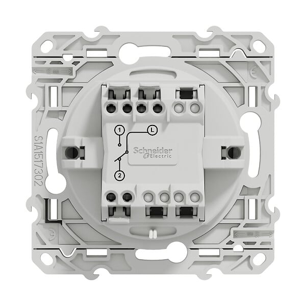 SCHNEIDER ELECTRIC - Va-et-vient lumineux Aluminium Odace - 10A - large