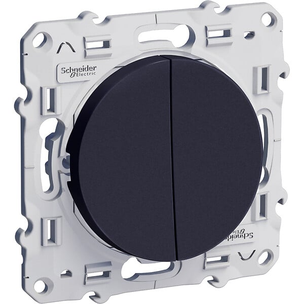 SCHNEIDER ELECTRIC - Double va-et-vient plastique Odace Anthracite 10 AX - large