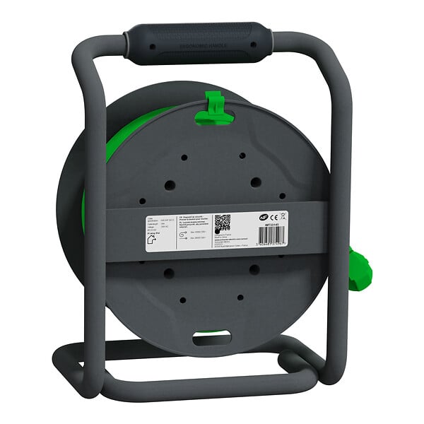 SCHNEIDER ELECTRIC - Enrouleur de câble - Vert et gris - 4 prises IP44 - 25m - large