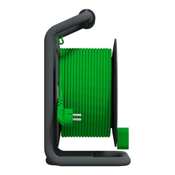 SCHNEIDER ELECTRIC - Enrouleur de câble - Vert et gris - 4 prises IP44 - 25m - large