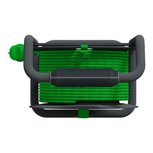 SCHNEIDER ELECTRIC - Enrouleur de chantier - Vert et gris - 2 prises P + T - 25m - large