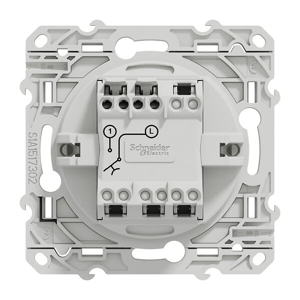 SCHNEIDER ELECTRIC - Odace, Bouton poussoir Blanc, 10 A, à vis - large