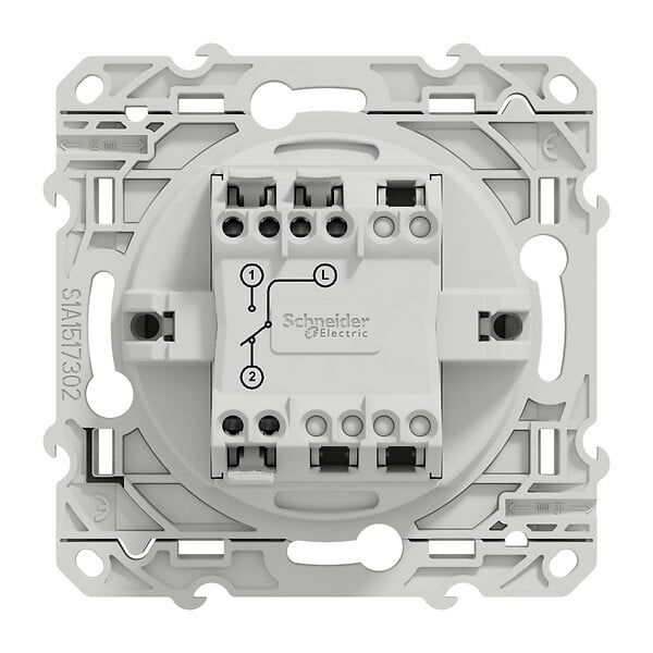 SCHNEIDER ELECTRIC - Va-et-vient aluminium - Odace - Argent - 10 A - large