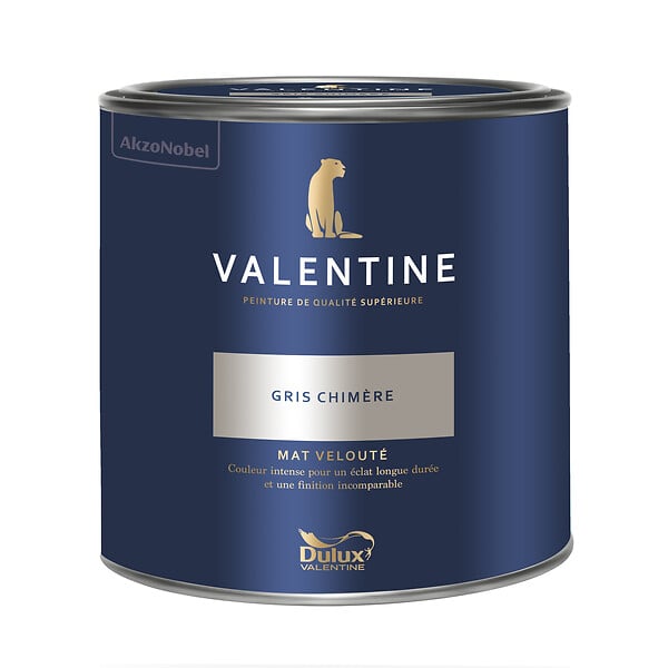 DULUX VALENTINE - Peinture Murs et boiseries Valentine - Mat Velouté - Gris Chimère - 2L - large