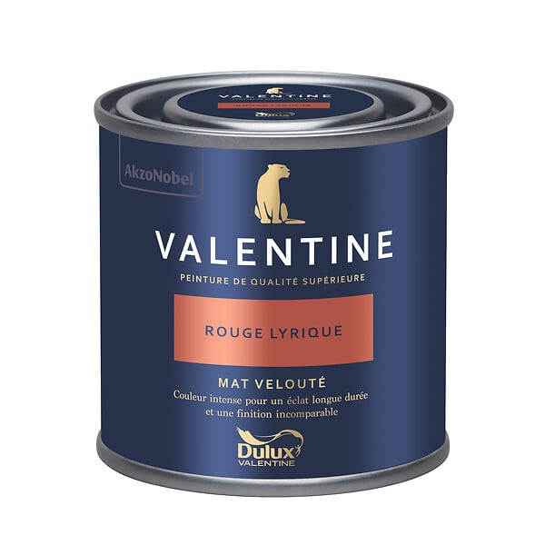 DULUX VALENTINE - Peinture murs&boiseries Valentine  Mat Velouté Rouge Lyrique 0,125L - large