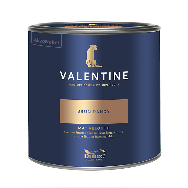 DULUX VALENTINE - Peinture Murs et boiseries Valentine - Mat Velouté - Brun Dandy - 2L - large