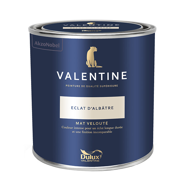 DULUX VALENTINE - Peinture murs boiseries - Mat Velouté - Eclat d'Albâtre 1L - large