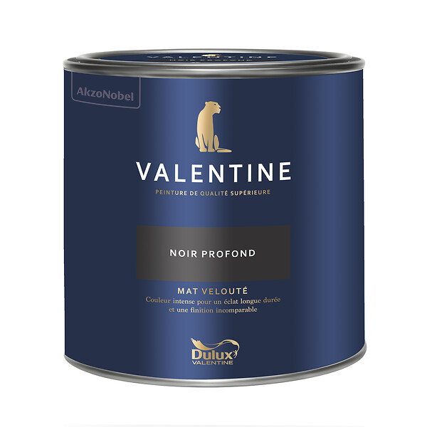 DULUX VALENTINE - Peinture murs et boiseries - Mat velouté - Noir Profond - 2L - large