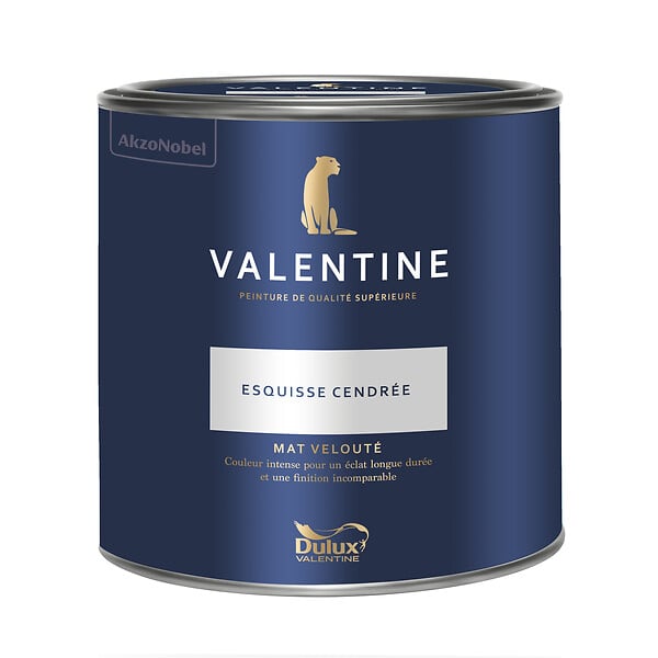 DULUX VALENTINE - Peinture Murs Valentine - Mat Velouté - Esquisse Cendrée - 2L - large