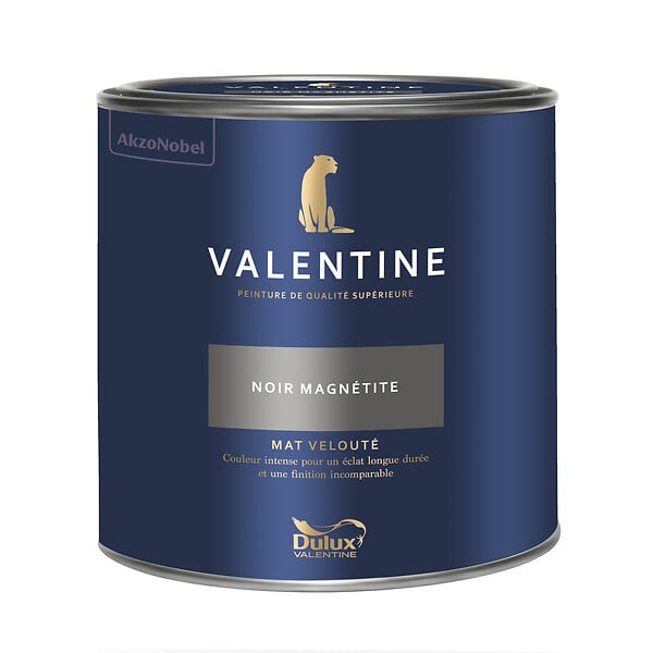 DULUX VALENTINE - Peinture Murs Valentine - Mat Velouté - Noir Magnétite - 2L - large