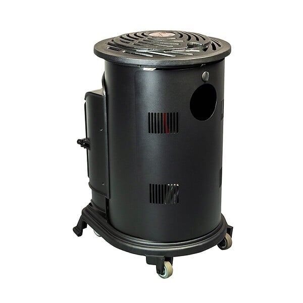 INTEC - Pack de 2 Poêles à gaz Noir Provence en fonte 3,4KW Effet feu Chauffage d'appoint gaz sur roues - large