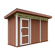 TIMBELA - Abri de Jardin Qualité Premium 4m² - L161xL412cm - Kit tout compris avec sol, tuiles bitumineuses, set de peinture-Construction de Panneaux LP SmartSide- Cabane de Jardin Timbela M902 REDWOOD RED - vignette