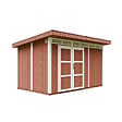 TIMBELA - Abri de Jardin Qualité Premium 9m² - L412xL279cm - Kit tout compris avec sol, tuiles bitumineuses, set de peinture-Construction de Panneaux LP Smartside- Cabane de Jardin Timbela M904A REDWOOD RED - vignette