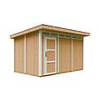 TIMBELA - Abri de Jardin Qualité Premium 9m² - L412xL279cm - Kit tout compris avec sol, tuiles bitumineuses, set de peinture-Construction de Panneaux LP Smartside- Cabane de Jardin Timbela M904 HARVEST HONEY - vignette