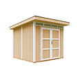 TIMBELA - Abri de Jardin Qualité Premium 6m² - L294xL279cm - Kit tout compris avec sol, tuiles bitumineuses, set de peinture-Construction de Panneaux LP Smartside- Cabane de Jardin Timbela M903A HARVEST HONEY - vignette