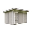 TIMBELA - Abri de Jardin Qualité Premium 9m² - L412xL279cm - Kit tout compris avec sol, tuiles bitumineuses, set de peinture-Construction de Panneaux LP Smartside- Cabane de Jardin Timbela M904 TUNDRA GREY - vignette