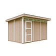 TIMBELA - Abri de Jardin Qualité Premium 9m² - L412xL279cm - Kit tout compris avec sol, tuiles bitumineuses, set de peinture-Construction de Panneaux LP Smartside- Cabane de Jardin Timbela M904 TERRA BROWN - vignette