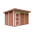 TIMBELA - Abri de Jardin Qualité Premium 9m² - L412xL279cm - Kit tout compris avec sol, tuiles bitumineuses, set de peinture-Construction de Panneaux LP Smartside- Cabane de Jardin Timbela M904 REDWOOD RED - vignette