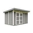 TIMBELA - Abri de jardin à base de bois en panneaux LP SmartSide 9 m² - Abri de jardin avec sol et tuiles bitumineuses L412xL279xH237 cm - Abri de jardin Timbela M904A- Couleur de peinture CAVERN STEEL - vignette
