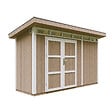 TIMBELA - Abri de Jardin Qualité Premium 4m² - L161xL412cm - Kit tout compris avec sol, tuiles bitumineuses, set de peinture-Construction de Panneaux LP Smartside- Cabane de Jardin Timbela M902A TERRA BROWN - vignette