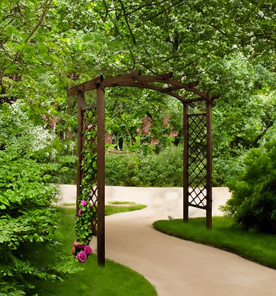 JARDIPOLYS - Arche de jardin teintée brun AKEBIA - large