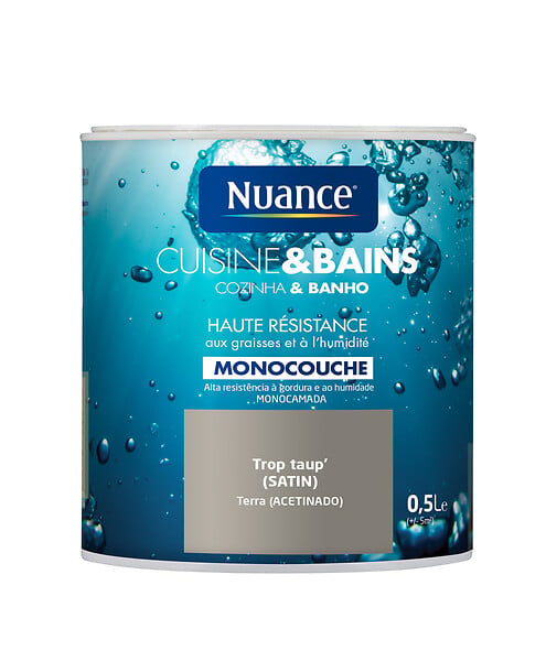 NUANCE - Peinture Cuisine et Bains - Trop taup' - Satin - 0,5L - large