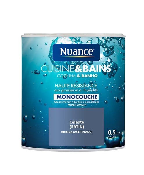 NUANCE - Peinture Cuisine et Bains - Celeste - Satin - 0,5L - large