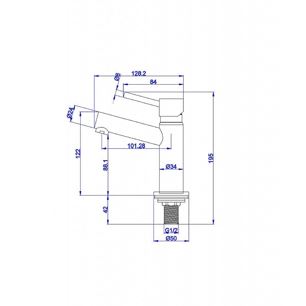 PLANETE BAIN - Robinet lave-mains chromé H 15 cm - eau froide uniquement - large