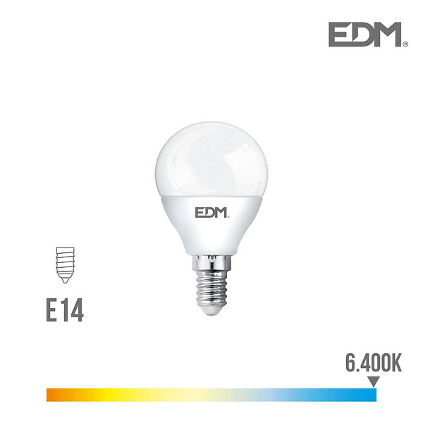EDM - Ampoule LED E14 5W équivalent à 35W - Blanc du Jour 6400K - large