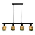 C-CREATION - Suspension métal Nautil Noir cuivré 4 lumières - vignette