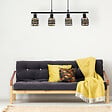 C-CREATION - Suspension métal Nautil Noir cuivré 4 lumières - vignette