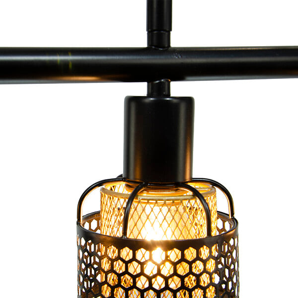 C-CREATION - Suspension métal Nautil Noir cuivré 4 lumières - large