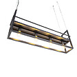 QAZQA - Suspension industrielle noire avec support 4 lumières - Cage Rack - vignette