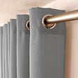 DECOSTARS - Rideau à œillets voile de coton L.135xH.240cm Gris clair - vignette