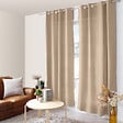 DECOSTARS - Rideau à œillets en voile de coton Naturel - L.135xH.240cm - vignette