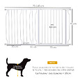 PAWHUT - Barrière de sécurité animaux - longueur réglable dim. 75-145 cm - porte double verrouillage, ouverture double sens -sans perçage - acier ABS blanc - vignette