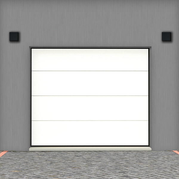 FLEXIDOOR - Porte sectionnelle acier Woodgrain - Blanche - H.200xL.240cm - large