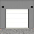 FLEXIDOOR - Porte sectionnelle acier Woodgrain - Blanche - H.200xL.240cm - vignette