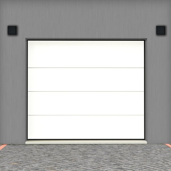 FLEXIDOOR - Porte sectionnelle lisse - Blanche - 2,5x2,125m - large