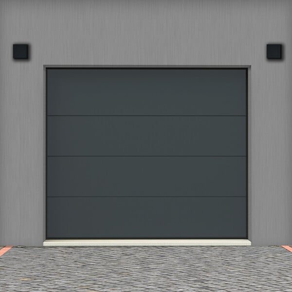 FLEXIDOOR - Porte sectionnelle lisse sans rainures - Grise - 2,5x2,125m - large